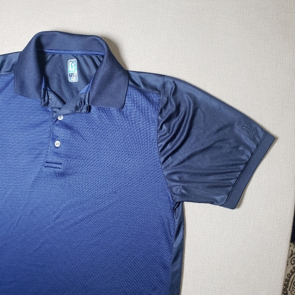 PGA Tour Golf Polo Blue & Black Short Sleeve Shirt Men’s Size Small - Picture 5 of 13